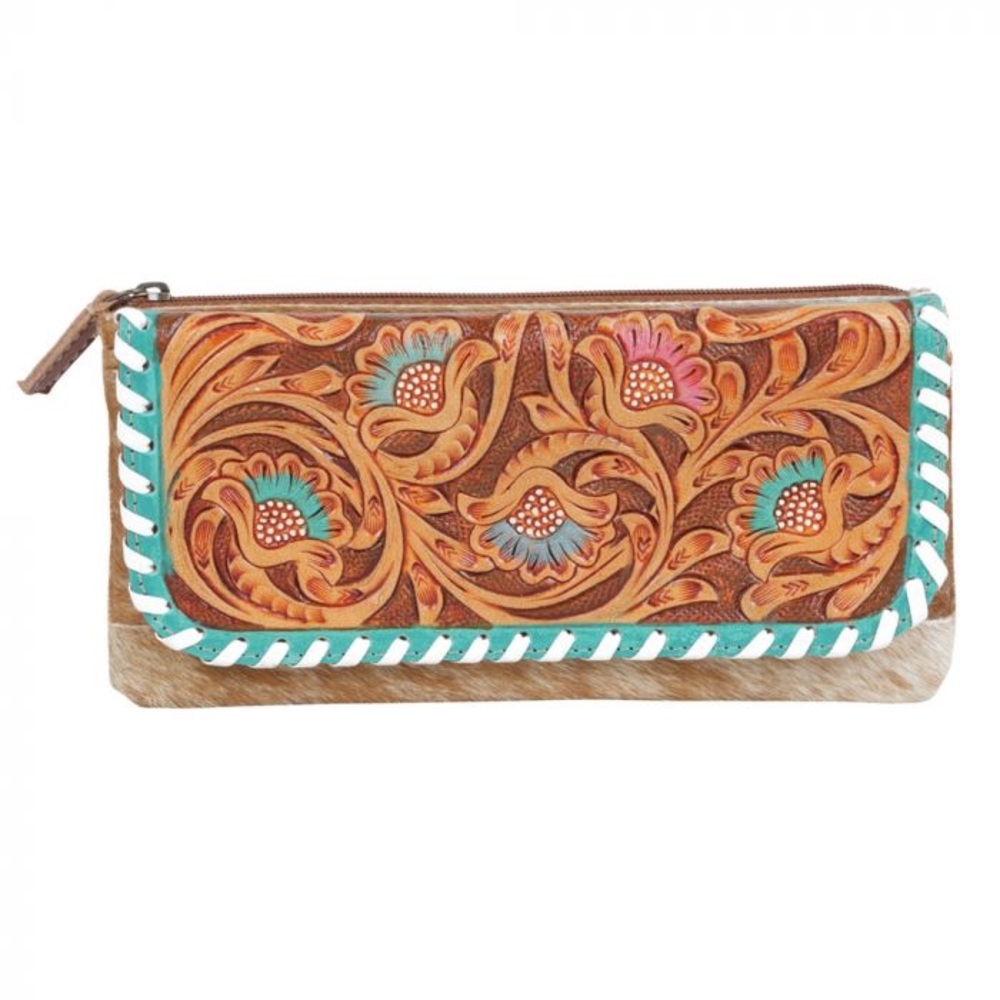 NWT Flames Cowhide Leather Wallet